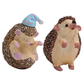 

2pcs Hedgehog Decor Interesting Creative Funny Desktop Decoration Resin Crafts Tabletop Adornment for Indoor Inside