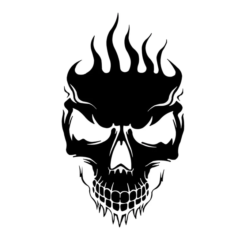 

10.1*17.8CM Coolest FLAMES Skull Decoration Car Sticker Vinyl Motorcycle Accessories for Mitsubishi Lancer BMW E46 E90 Toyota