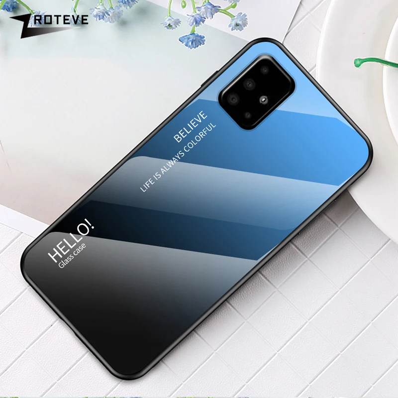 Силиконовый стеклянный чехол для Samsung Galaxy A10 A20 30 A40 A50 A51 A80 A90|Бамперы| |