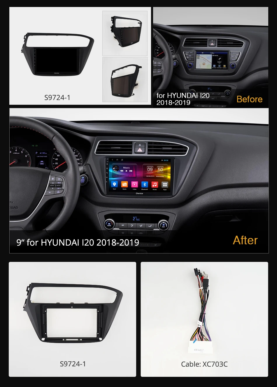 Ownice Navi 2Din стерео Android 9,0 8-Core авто для hyundai i20 K3 K5 K6 4 аппарат не привязан к оператору сотовой связи 360 панорама DSP SPDIF gps плеер