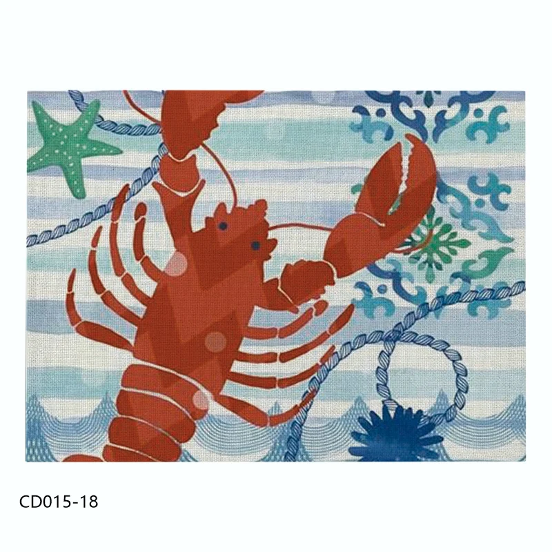 CD015-18 Льняной/хлопковый коврик для кухонного обеденного стола, коврик для чашек, коврик для посуды, коврик для стола, коврик для домашнего декора - Цвет: CD015-18