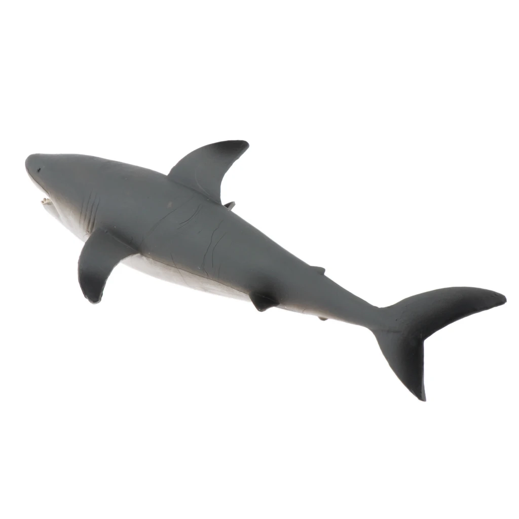 18cm Great White Shark Realistic Sea Animal Figure Solid Plastic Toy Model