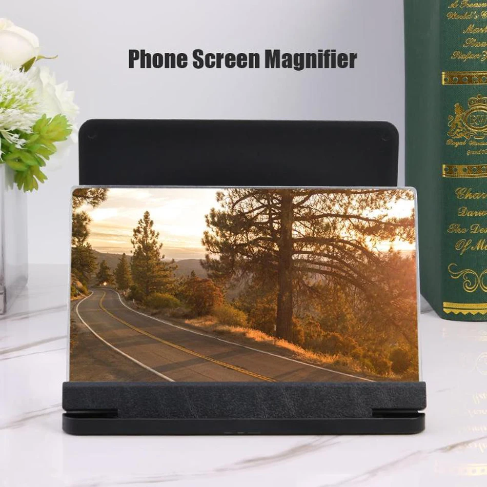 Мобильный телефон 3D экран видео лупа 12 дюймов кронштейн складной увеличенный Настольный смартфон фильм HD усилительный проектор стенд