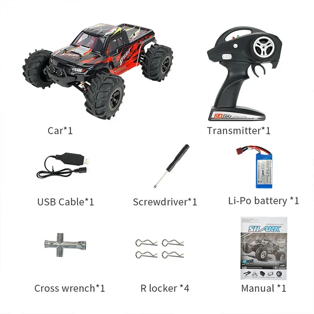 1:12 Amphibious Remote Control Vehicle Four-wheel Drive High-Speed Drift Off-Road Radio Remote Control Car Model 40km/h