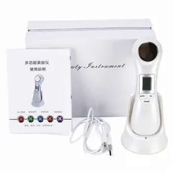 

Ultrasonic Color Light RF Micro-electric Vibration Multi-function Beauty Instrument Skin Firming Needle-free Face Shaping Device
