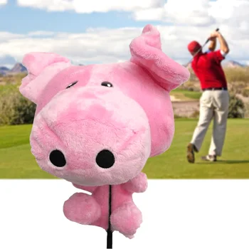 

460cc Driver Sports Golf Cartoon Pig Club Head Cover Protective Fluff Cloth Anti Scratch Soft Cute Washable Outdoor Ornaments