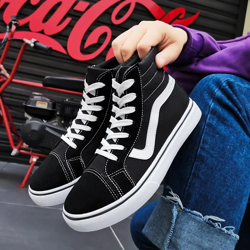 

Men's canvas shoes Autumn and winter Casual board shoes Versatile fashion running shoes Korean fashion small white shoes