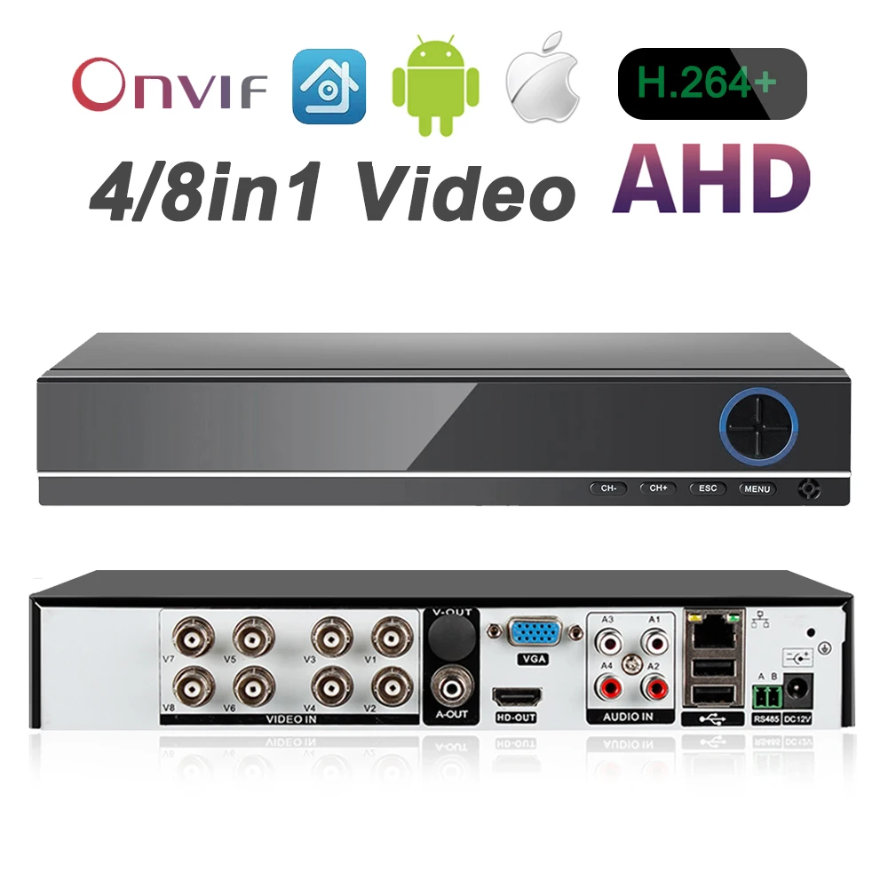 

AHDM DVR 4CH/8CH IP Camera 4 in 1 Video Recorder For AHD Camera IP Camera Analog Camera Surveillance Security Video Recorder