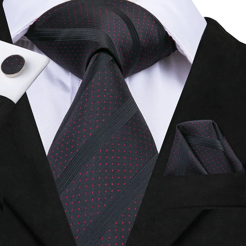 Hi-Tie 8,5 см мужской шелковый галстук черный цветочный галстук для мужчин золотой галстук набор формальный галстук для Свадебная деловая Вечеринка - Цвет: SN-3085