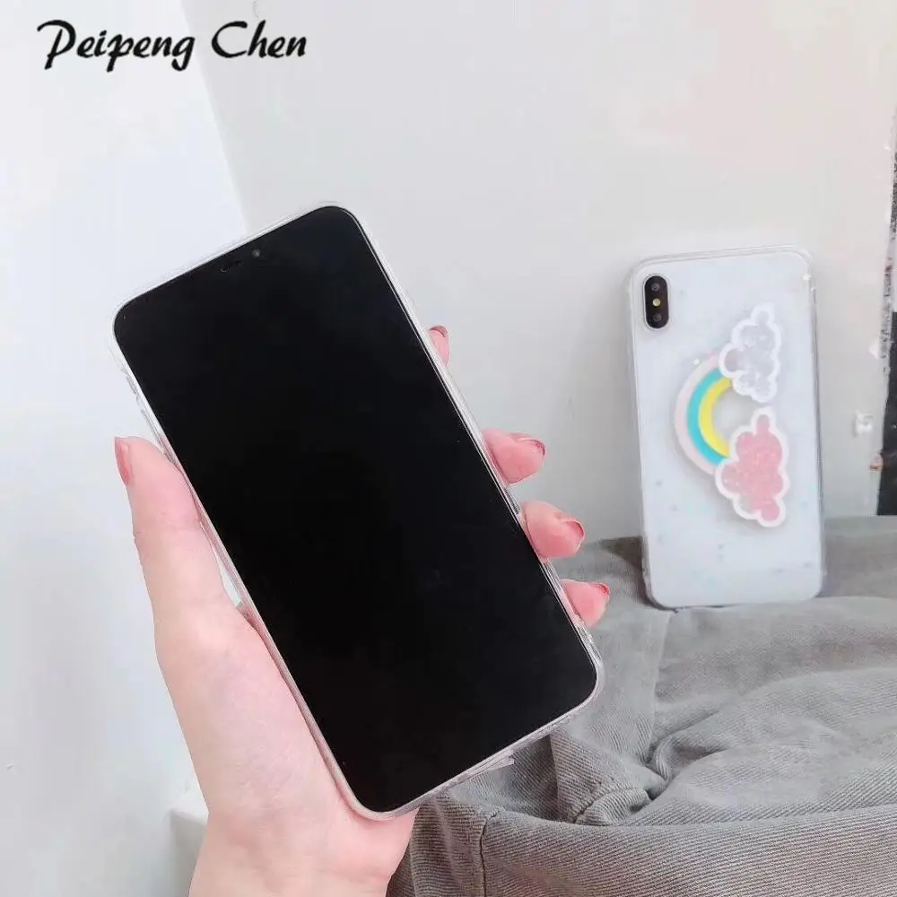 Силиконовый чехол PEIPING для iPhone XR XS Max 11 Pro max 6 S 7 8 Plus милые блестящие прозрачные