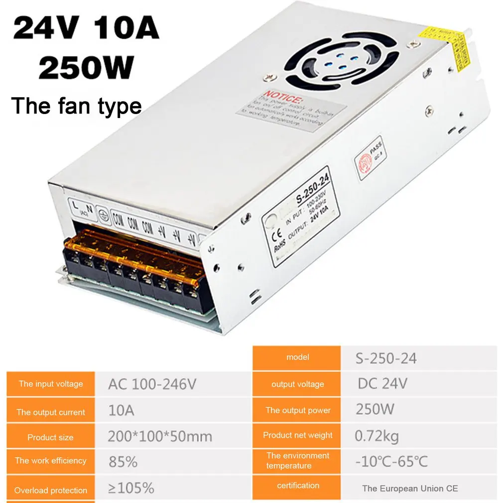 Переключение Питание DC24V 1A 2A 2.5A 3A 4.5A 5A 6.5A 8.3A 10A 12.5A 15A 16.5A AC 220V постоянного тока до DC24V AC-DC 24V 24V Светодиодные ленты