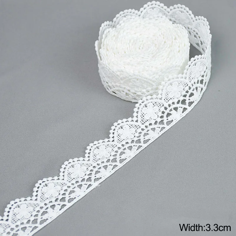 5Yards White Lace Trim Ribbon DIY Embroidered for Sewing Decoration Fabric  Lace Ribbon Tape Handmade Craft Materials Net Ribbons