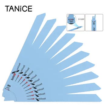

TANiCE 10Pcs BiM Bimetallic Saber Saw Blades 225 mm Z 1.8/1.4 mm BiM Reciprocating Saw Blades For S1122EF and S1122EF Tool Kit