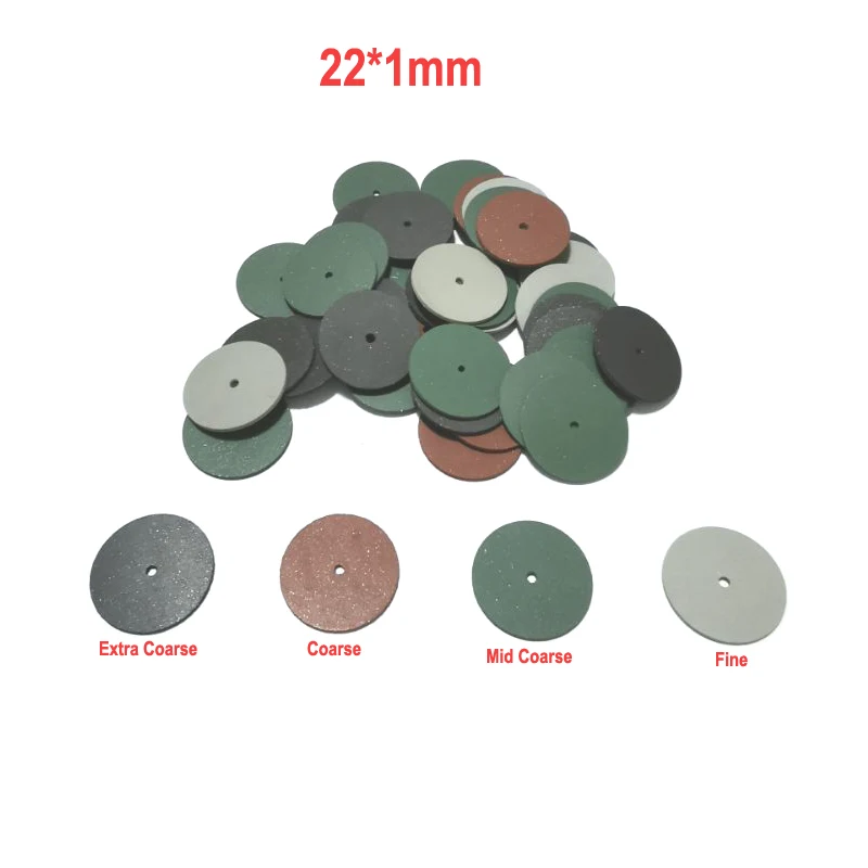 100pcs Dental Slim Rubber Polish Wheel For Trimming Polishing Dental Metal Alloy Pure Titanium
