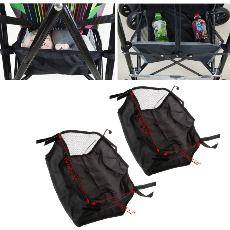 Stroller Accessories Stroller Basket Black Newborn Stroller Hanging Basket Stroller Bottom Storage Bag Baby Products baby stroller cover for winter