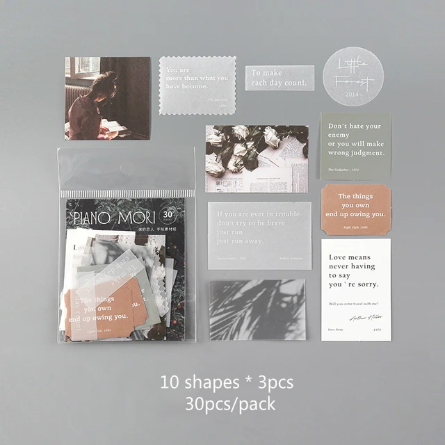 Mr.paper 30pcs/lot Instagram Style Butter Paper Kraft Card Scrapbooking Material Paper Fresh Words LOMO Cards D