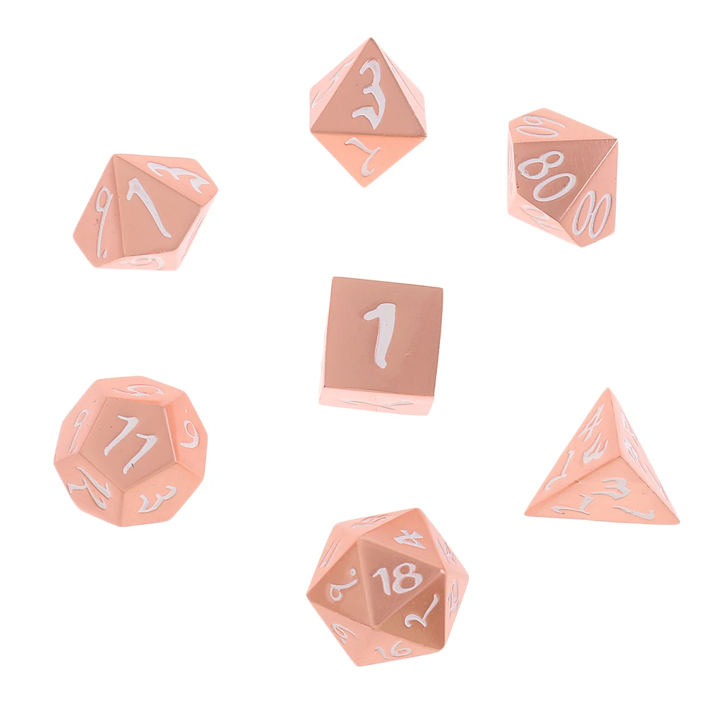 Медный сплав многогранные кости набор цифровой D4-D20 для MTG TRPG вечерние игрушки подарок