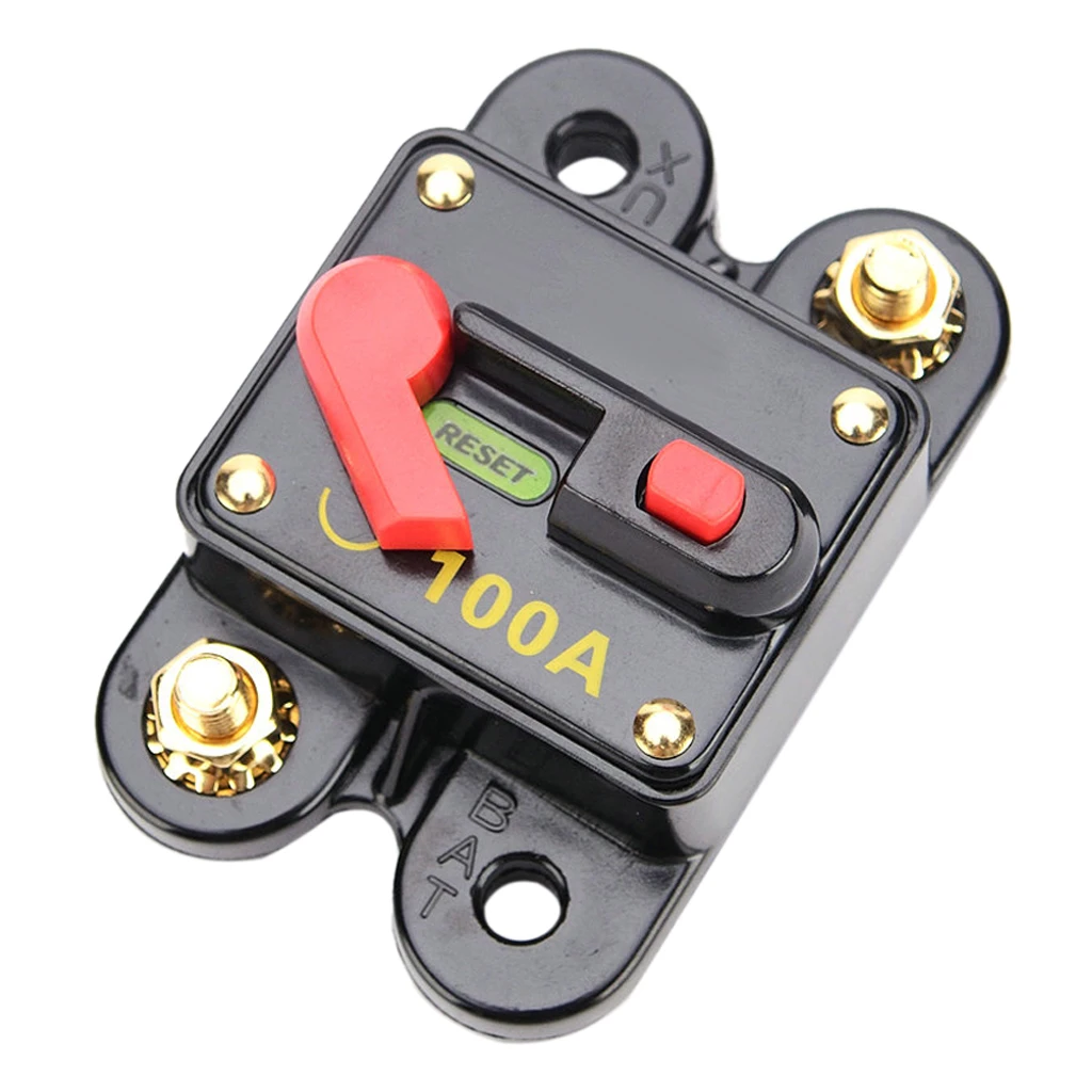 100 Amp High Power Manual Reset Circuit Breaker Overload Fuse Holder Plastic