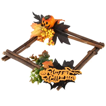 

Halloween Artificial Flower Square Wall Hanging Maple Leaf Pumpkin Hanging Halloween Decorations Pendant