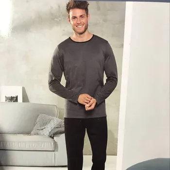 

New Pajamas For Men Long sleeve trousers Cotton Woven Sleepwear Mens pajamas Set pijama pullover