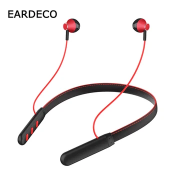 

EARDECO Leather Neckband Bluetooth Earphone 5.0 Headphone Stereo Wireless Earphones Headphones Waterproof Sport Headset Mic