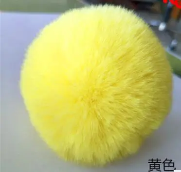 8cm Faux Rabbit Fur Ball Keychain Fur Pom Pom Keychains Llaveros Portachiavi Fluffy Keychain Porte Clef Porte Clef Pompom De - Цвет: YELLOW