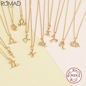 

Romad 925 Sterling Silver English Letters Decoration Necklace Twelve Constellation For Lovers Fashion Jewelry