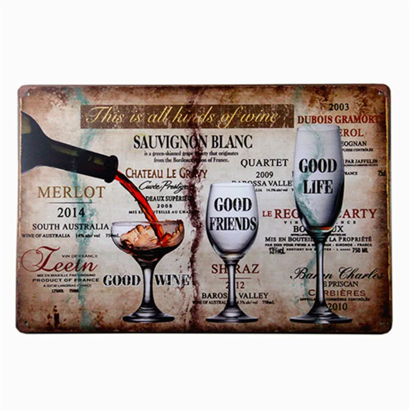 

This is ALL KINDS OF WINE Vintage Retro Funny Tin Sign great garage or man cave sign