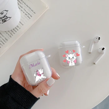 

Pink The cartoon AristoCats Marie Cats Love Couples Airpod Case for Airpods 2 1 Cases For Air pod Clear Cute Soft TPU Fundas