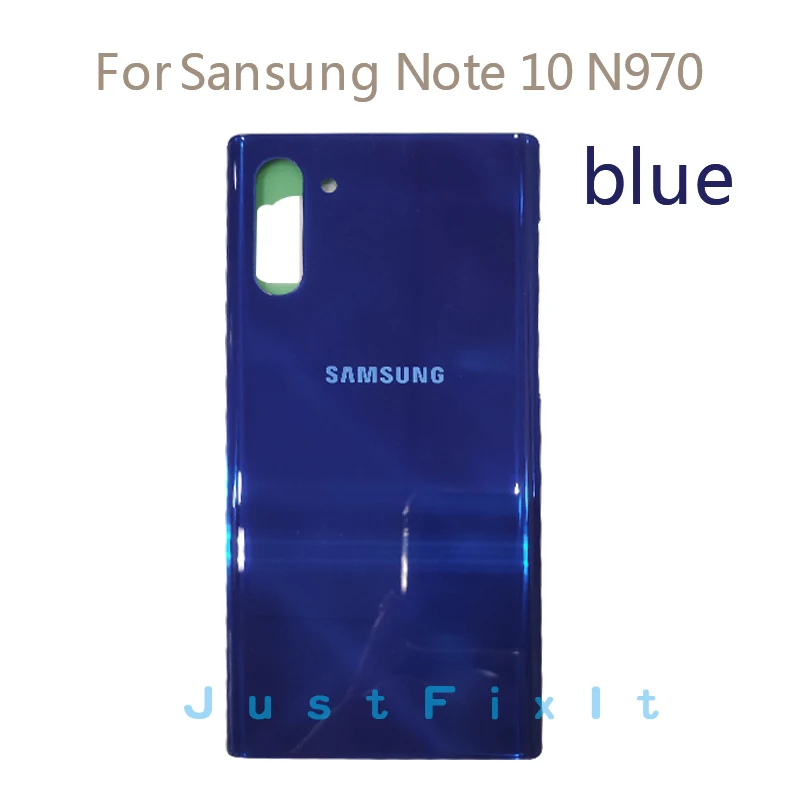 Задняя Батарея Крышка для samsung Galaxy Note10/Note 10 plus pro N970 N970F N970U N975 N975F N975U сзади Стекло чехол - Цвет: Note 10 Blue