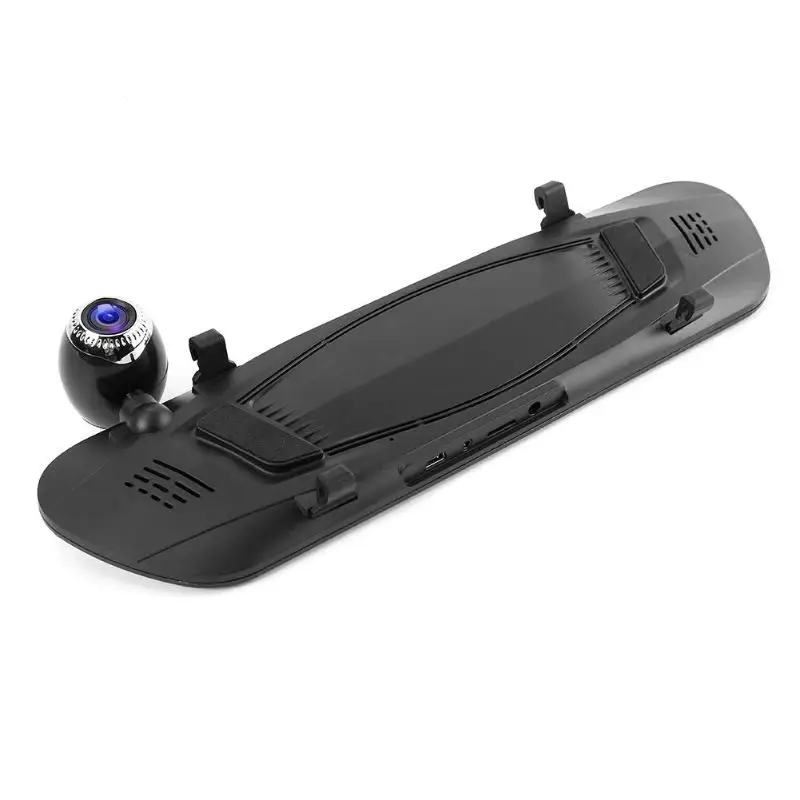 12/24V V9 Двойной объектив видеорегистратор для автомобиля DVR Камера 5 дюймов Сенсорный экран Dashcam видео Регистраторы зеркало заднего вида с камерой заднего вида Камера автомобиля Зарядное устройство