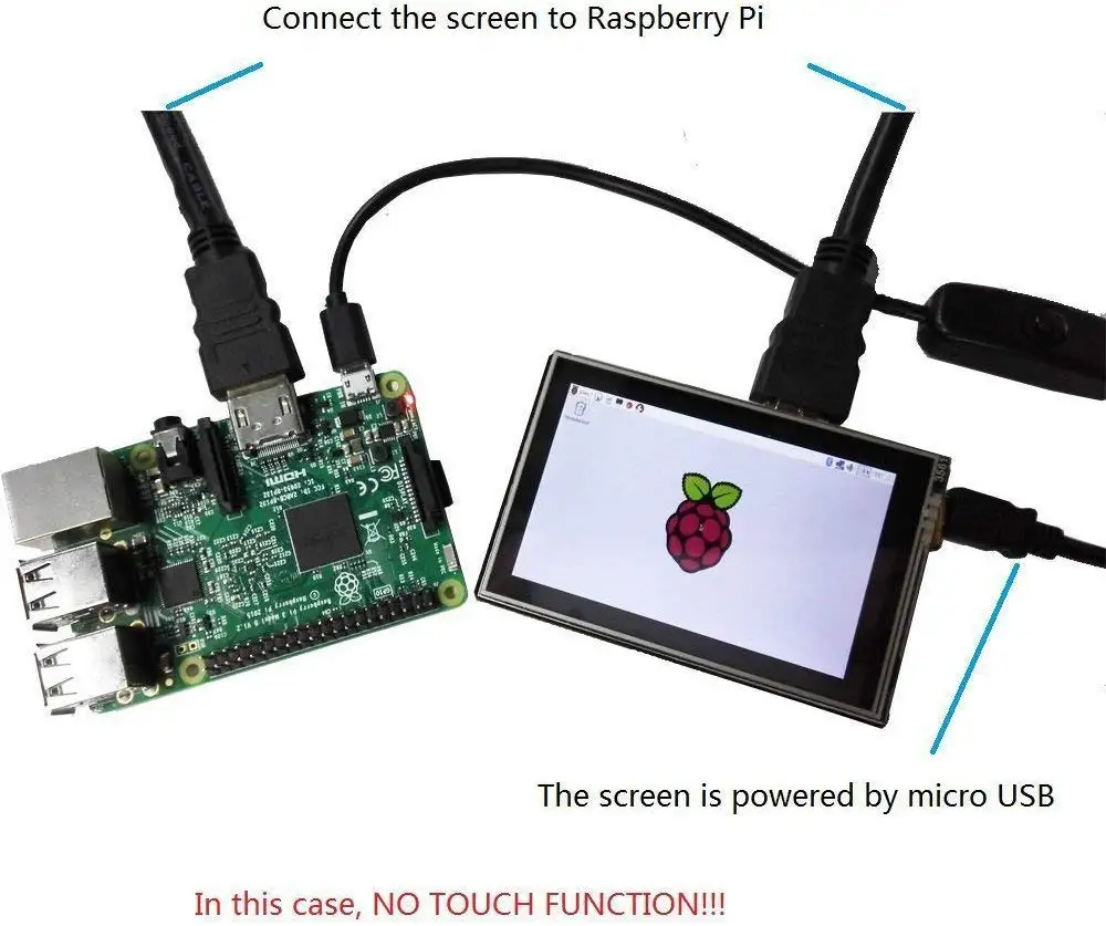  3.5 inch HDMI LCD TFT Touchscreen Display for Raspberry pi 2 and Pi 3 Model B Audio Output with Sty