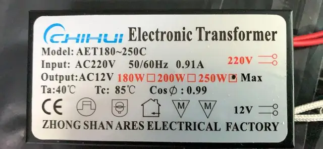 1 piece 3 years warranty Metal electronic transformer driver for 12V 20W 160W 250W LED light bulbs Driver Power Supply 250w