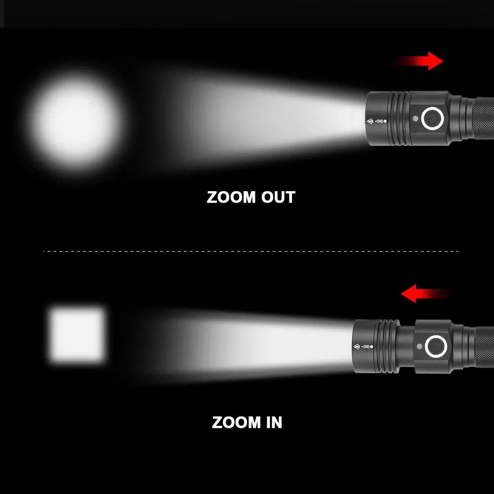 Супер яркий XHP50 светодиодный фонарик самый мощный фонарик с зумом охотничья вспышка light18650 водонепроницаемый USB перезаряжаемый светодиодный фонарь