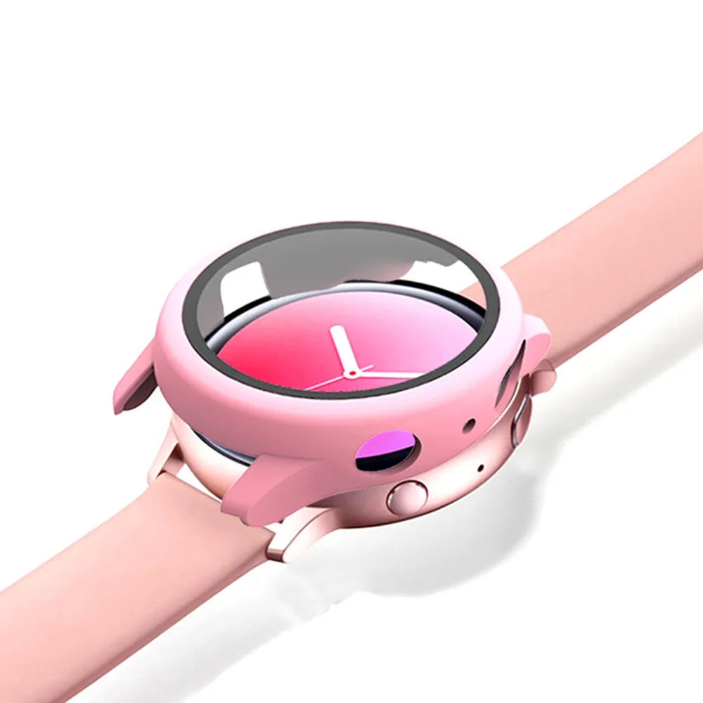 Buen trato Cristal + funda para Samsung Galaxy watch active 2, cubierta envolvente de 44/40mm, parachoques + Protector de pantalla Galaxy watch active2 de 44mm y 40mm aKwjMqjwyro