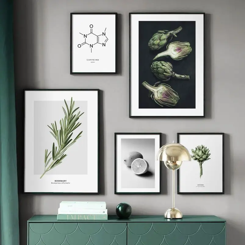 

Rosemary Caffeine Artichoke Lemon Kitchen Wall Art Canvas Painting Nordic Posters And Print Wall Picture For Living Room Decor