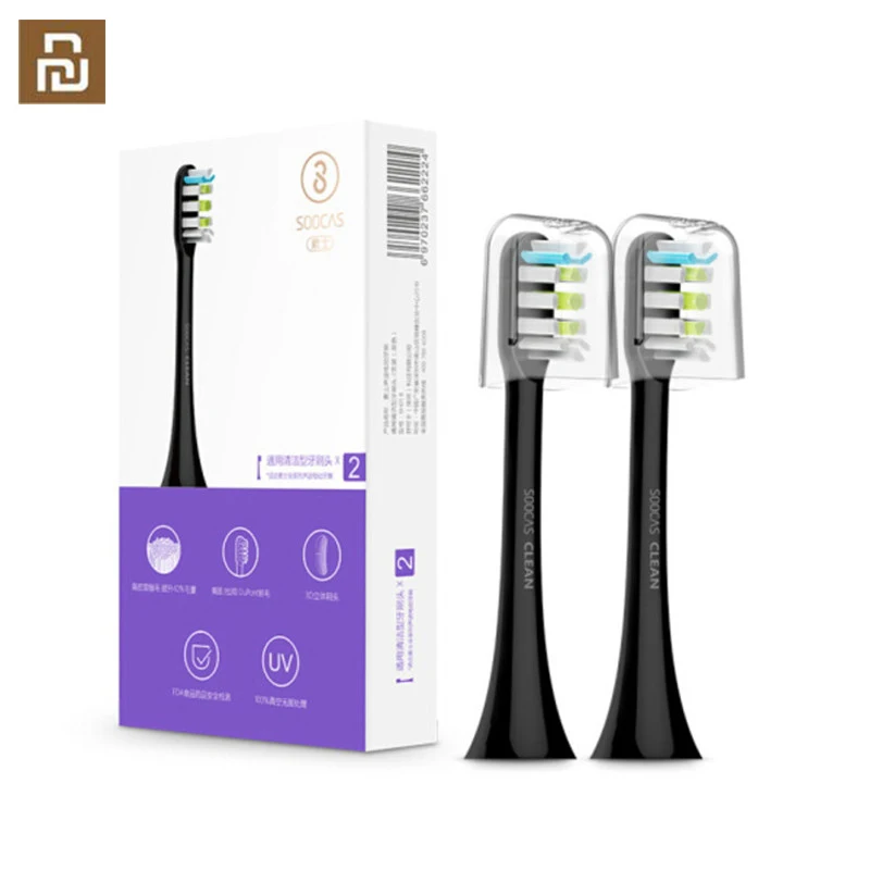 Electric Toothbrush 2PCS Replacement Toothbrush Head For SOOCAS/SOOCARE X1 X3 X3U X5 Mi Home APP Control Bluetooth Teethbrush