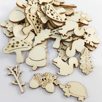 

50pcs/lot Marine life Flower Leaf Shape Wooden Craft DIY Handmade Accessory for Home Party Table Decor Hanging Ornaments 62571