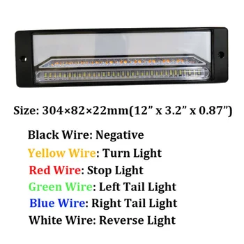 

2pcs LED Parking Taillight Lamp Beads 12V 12Inch Waterproof Trailer Rear Turn