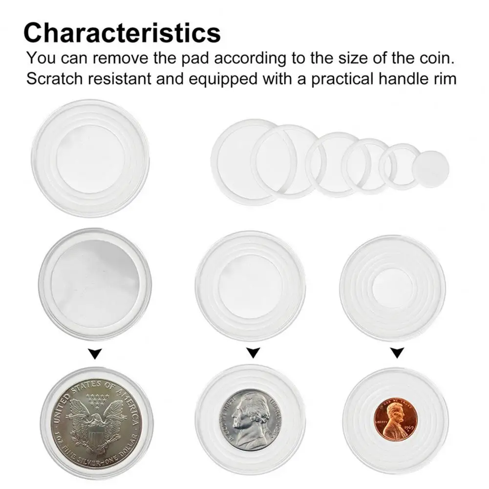 20 Sets 46mm Coin Holder Capsule Protector Collection Clear Coin Storage Box Awards Ceremony Purses coin storage album