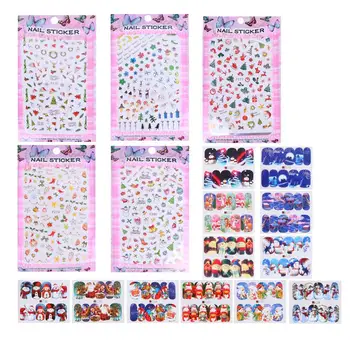 

12Pcs Nail Patch Nail Art Stickers Colorful Nail Decals Manicure Stickers for Girls