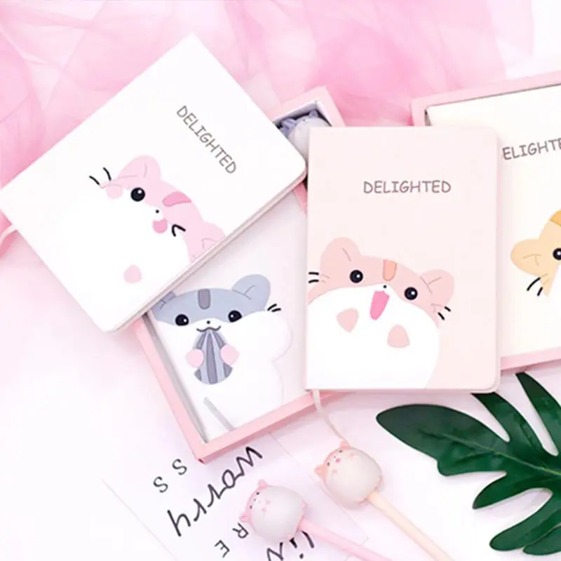 Kawaii мышь планировщик записная книжка Ежедневник с ручкой набор канцелярские принадлежности Школьные принадлежности студенческий подарок