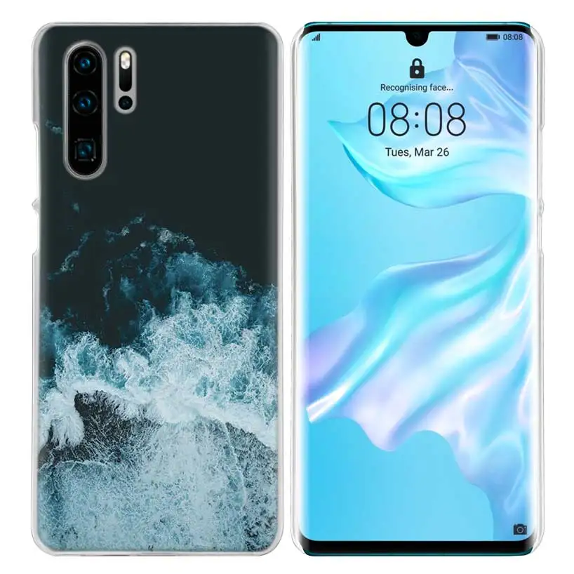 Жесткий чехол для huawei P30 P20 P10 mate 30 20 10 Nova 5 5i Pro Lite P Smart Z Plus волны океана воды света рефракцио