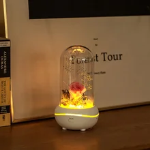 Wireless Portable Air Humidifier Rose Flower Aromatherapy Essential Oil Diffuser Ultrasonic Humidifier with 7 Colors LED Light