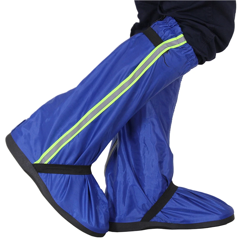 

Men Women Rain Boot Protectors Waterproof Shoe Cover Bike Cycling Non Slip Thick Bottom Reflective Tape Oxford Cloth Reusable