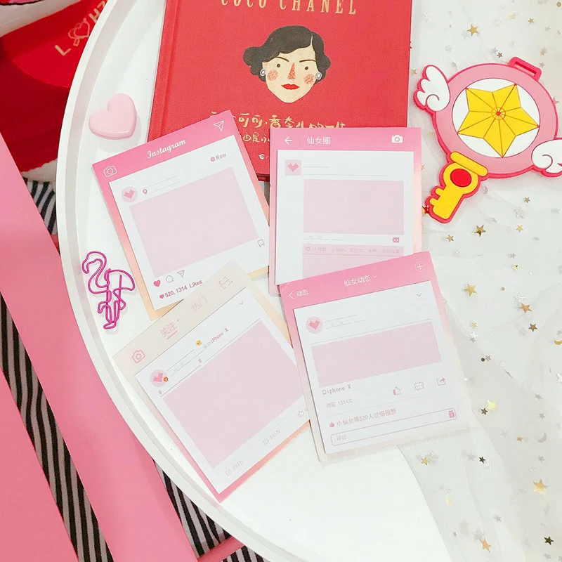 

30Pcs Mini Smiley Diary Self-Stick Notes Notebook Memo Book leather Note Pad Stationery Pocketbook