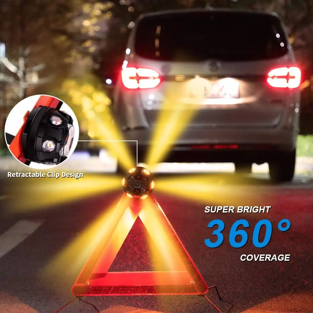 Help Flash Car Beacon Emergency SOS Light LED Roadside Safety Flashing Lamp  Warning Lantern Magnetic Base Hook Breakdown Auto