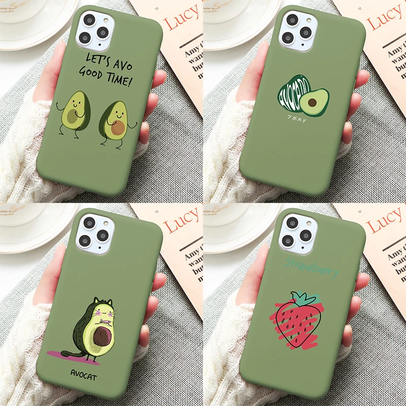 Новый чехол Avocado для iphone 11 Pro XS Max XR X 5 5S силиконовый зеленый матовый 7Plus 7 8 6 S Plus