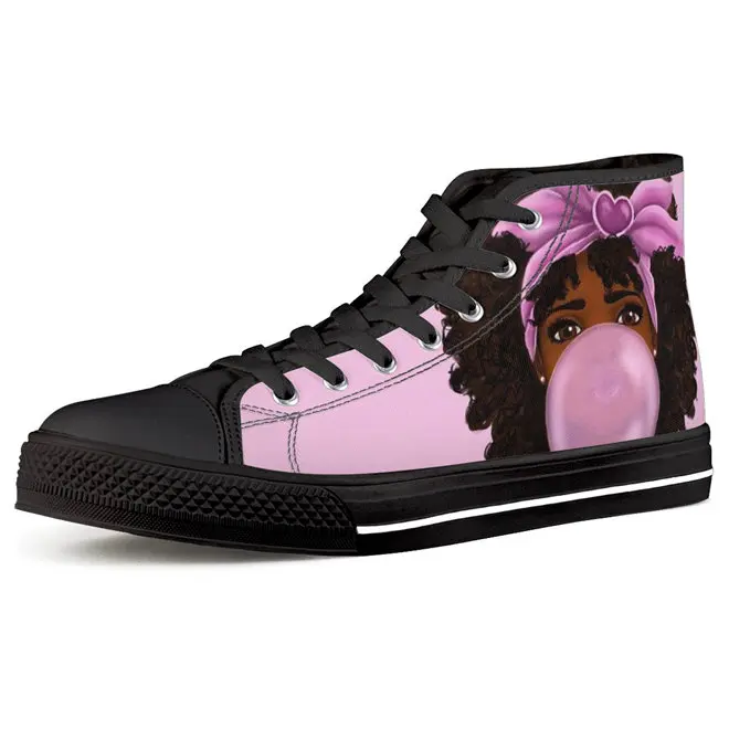 FORUDESIGNS/черная художественная женская обувь для девочек в африканском стиле; модная парусиновая обувь с высоким берцем; женские кроссовки для девочек-подростков; Женская Вулканизированная обувь - Цвет: YQ4051Z38A