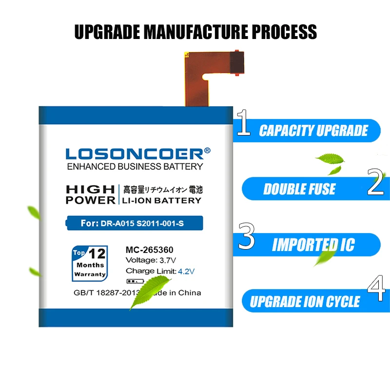 Оригинальный полимерный литиевый аккумулятор LOSONCOER 2300 мАч для Amazon Kindle 4 D01100 с